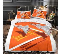 MJASVNDFO Chinese J20 Fighter Quilt Cover for Boys Girls 3D Print Military Duvet Cover Comforter Covers with Pillow Cases Bedding Set Soft Microfiber with Zipper Closure 3 Pieces King（220x240cm）