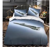 MJASVNDFO Chinese J20 Fighter Quilt Cover for Boys Girls Comforter Covers 3D Print Military Duvet Cover Soft Microfiber Bedding Set with Pillow Cases with Zipper Closure 2 Pieces Single（140x200cm）