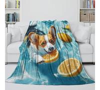 MJASVNDFO Corgi Plush Blanket - Throws Birthday Gift for Sister Brother Nephew Niece Colleague - Multi-purpose Useful Addition To Sofa Bed Chair Decor 70x80inch(180x200cm)