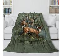 MJASVNDFO Deer Soft Fleece Blanket - 3D Animal Air Conditioner Blanket for Calming And Sleep - Cozy Blanket To Wrap With After A Tiring Day - Gift for Yourself 80x90inch(200x230cm)