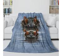 MJASVNDFO Hippo Flannel Blanket - 3D Animal Soft Blanket Birthday Gift for Hubby Boyfriend Girlfriend Neighbor - Living Room/Bedroom/Sofa/Decor 60x80inch(150x200cm)
