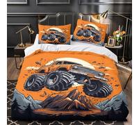 MJASVNDFO Monster Truck Ultra Truck for Boys Girls Duvet Cover Quilt Cover 3D Print Comforter Covers Bedding Set Soft Microfiber with Pillow Cases with Zipper Closure 2 Pieces Single（140x200cm）