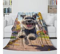 MJASVNDFO Schnauzer Fleece Blanket - Air Conditioner Blanket Suitable for Calming And Sleep - Birthday Gift for Sister Brother Nephew Niece Colleague 50x60inch(127x152cm)
