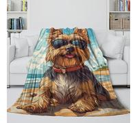 MJASVNDFO Yorkshire Terrier Soft Fleece Blanket - Skin-friendly Blanket Like A Hug In A Blanket - Sofa Bed Crib Floor Cushion - Christmas Birthday Gift Idea 60x80inch(150x200cm)