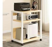 MJBDCVN Industrial printer with adjustable and removable printer stand, rolling computer tower, CPU cart for fax scanner document book of(Size:20x12x27in,Color:Natural)