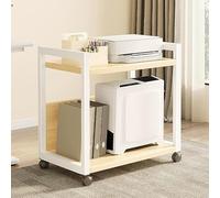 MJBDCVN Industrial printer with adjustable and removable printer stand, rolling computer tower, CPU cart for fax scanner document book of(Size:20x16x22in,Color:Natural)