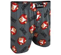 MJC Mens Disney's Snow White Grumpy in Circles Cotton Boxer Shorts, Grey, M