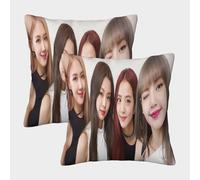 MJCZEGDCR 3D Pillow Cases Blackpink Square Decorative Throw Pillow Cover Set of 2 for Couch Sofa Bed Living Room Bedroom 40x40cm
