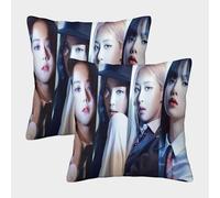 MJCZEGDCR 3D Printed Blackpink Throw Pillow Covers Super Soft Square Cushion Cover Pack of 2 Decorative For Couch Sofa Bed Living Room Bedroom 40x40cm
