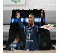 MJCZEGDCR 3D Printed Kylian Mbappe Throw Blanket Soft And Warm Super Soft Cozy Fuzzy Warm Throws with Anti-tarnishing Lightweight for Bed And Sofa And Couch, Kids Adults 40x50inch(100x130cm)