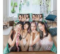 MJCZEGDCR Blackpink 3D Printed Bedding Sets Duvet Cover Set 2 Pcs Soft Microfiber with Hidden Zipper Closure with Pillowcases Comforter Cover for Boys Girls Quilt Cover Double（200x200cm）