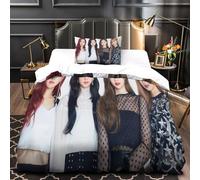 MJCZEGDCR Blackpink Bedding Set Bedding Duvet Cover Printed Bed Comforter Cover Set, Bedding Sets Printed Quilt Cover Set with Zipper with Pillowcases 2Pcs Single（135x200cm）
