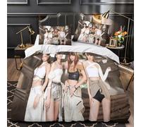 MJCZEGDCR Blackpink Duvet Cover Microfiber Bedding Set, 3D Print Duvet Quilt Cover&Pillowcase, 2Pcs With Zipper Closure, Seasons Soft Duvet Cover for Men Woman Kids Super King（260x220cm）