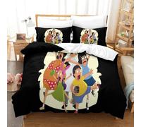 MJCZEGDCR Bobs Burgers 2 Pcs Duvet Cover Set 3D Printed with Pillowcases Quilt Cover Set Zipper Closure Bedspread Bedroom Bed Bedding Set for Boys Girls Double（200x200cm）