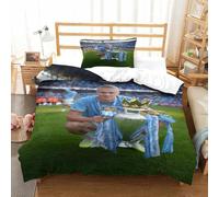 MJCZEGDCR Erling Haaland 2 Pcs Duvet Cover Set 3D Printed with Pillowcases Quilt Cover Set Zipper Closure Bedspread Bedroom Bed Bedding Set for Boys Girls Single（135x200cm）