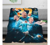 MJCZEGDCR Erling Haaland Throw Blanket 3D Printed Bedding Plush Soft Cozy Lightweight Fluffy Gifts for Holiday Bed Couch for Boys Girls All Season Couch Sofa 70x80inch(180x200cm)