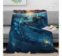 MJCZEGDCR Godzilla Blanket Throw Bedding 3D Printed Lightweight Fluffy Plush Gifts Soft Cozy for Holiday Bed Couch for Boys Girls All Season Couch Sofa 50x60inch(127x152cm)