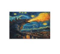 MJCZEGDCR Godzilla Canvas Print Colourful Wall Art -Modern Room Bedroom Piece Home Decor Interior Design 08x12inch(20x30cm)