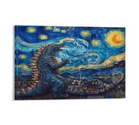 MJCZEGDCR Godzilla Paintings Canvas Wall Art Bedroom Wall Decor Canvas Prints Artwork for Living Room Wall Decorations Home Decor 08x12inch(20x30cm)