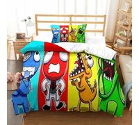 MJCZEGDCR Rainbow Friends Bedding Set For Boys Quilt Cover 3D Printed Duvet Cover Set Girls Boys Bedroom Decor 2 Pcs with Pillowcases Hidden Zipper Single（135x200cm）
