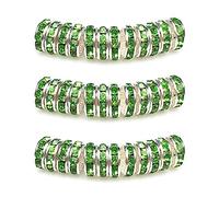 MJDCB 10mm 100pcs Rondelle Beads Crystal Spacer Bead Rhinestones for Bracelet Necklace Jewelry Making (Fruit Green)