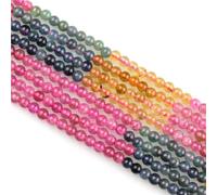 MJDCB 115pcs Natural Small Stone Beads 3mm Colored Tourmaline Round Smooth Loose Gemstone Bead for Jewelry Making Bracelets Earrings Necklaces Accessories