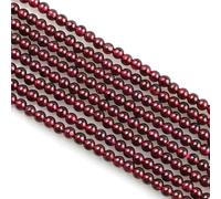 MJDCB 225pcs Natural Small Stone Beads 3mm Red Garnet Round Smooth Loose Gemstone Bead for Jewelry Making Bracelets Earrings Necklaces Accessories