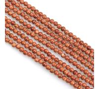 MJDCB 225pcs Small Stone Beads 3mm Golden Sandstone Round Smooth Loose Gemstone Bead for Jewelry Making Bracelets Earrings Necklaces Accessories