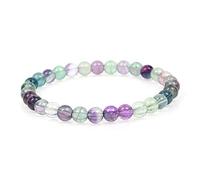 MJDCB 6mm Natural Color Fluorite Beads Bracelet Healing Crystals Bracelets