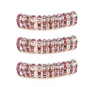 MJDCB 8mm 100pcs Rondelle Beads Crystal Spacer Bead Rhinestones for Bracelet Necklace Jewelry Making (Pink)