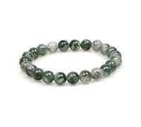 MJDCB 8mm Natural Moss Agate Beads Bracelet Healing Crystals Bracelets