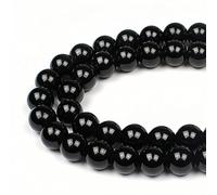 MJDCB Natural Round Stone Beads 10mm Obsidian Loose Gemstone Beads for Jewelry Making Bracelet Necklace 35pcs