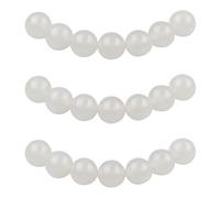 MJDCB Natural Round Stone Beads 10mm White Agate Loose Gemstone Beads for Jewelry Making Bracelet Necklace 35pcs