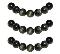 MJDCB Natural Round Stone Beads 12mm Golden Obsidian Loose Gemstone Beads for Jewelry Making Bracelet Necklace 30pcs