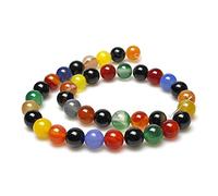 MJDCB Natural Round Stone Beads 4mm Multicolored Agate Loose Gemstone Beads for Jewelry Making Bracelet Necklace 85pcs