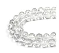 MJDCB Natural Round Stone Beads 4mm White Quartz Crystal Loose Gemstone Beads for Jewelry Making Bracelet Necklace 85pcs