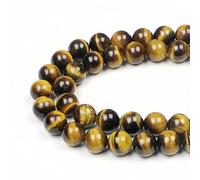 MJDCB Natural Round Stone Beads 4mm Yellow Tiger Eye Loose Gemstone Beads for Jewelry Making Bracelet Necklace 85pcs