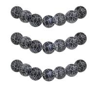 MJDCB Natural Round Stone Beads 6mm Black Burst Agate Loose Gemstone Beads for Jewelry Making Bracelet Necklace 60pcs