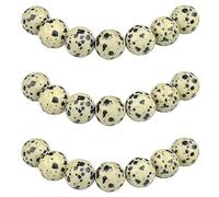 MJDCB Natural Round Stone Beads 6mm Leopard Skin Stone Loose Gemstone Beads for Jewelry Making Bracelet Necklace 60pcs