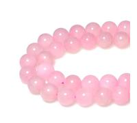 MJDCB Natural Round Stone Beads 6mm Rose Quartz Loose Gemstone Beads for Jewelry Making Bracelet Necklace 60pcs