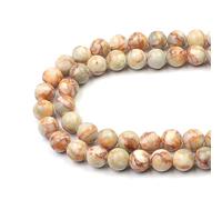 MJDCB Natural Round Stone Beads 8mm Blood Stone Loose Gemstone Beads for Jewelry Making Bracelet Necklace 43pcs
