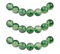 MJDCB Round Stone Beads 10mm Moss Jade Loose Gemstone Beads for Jewelry Making Bracelet Necklace 35pcs