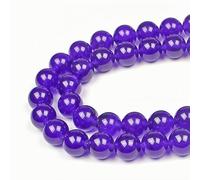MJDCB Round Stone Beads 12mm Purple Jade Loose Gemstone Beads for Jewelry Making Bracelet Necklace 30pcs