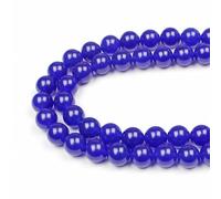 MJDCB Round Stone Beads 12mm Sapphire Jade Loose Gemstone Beads for Jewelry Making Bracelet Necklace 30pcs