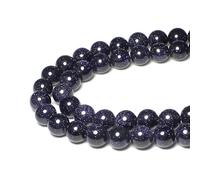 MJDCB Round Stone Beads 6mm Blue Sandstone Loose Gemstone Beads for Jewelry Making Bracelet Necklace 60pcs