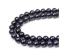 MJDCB Round Stone Beads 8mm Blue Sandstone Loose Gemstone Beads for Jewelry Making Bracelet Necklace 43pcs