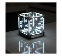 MJDHS Mirror Night Light - 4d Infinite Mirror Cube Lamp,Character Model Box,Touch-Controlled Dimming, And Type-C Charging, Making It An Ideal Choice For Science Fiction Enthusiasts(Color:White)