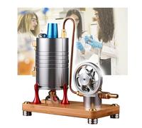 MJDHS Vertical Steam Boiler Model, All-Metal Vertical Double-Cylinder Single-Piston Steam Engine Model Kit, A Physics Experiment Gift For Mechanical Model Enthusiasts(Size:1)