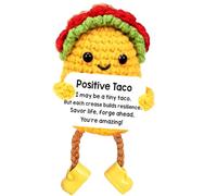MJDYTYT Birthday Gifts for Women Men, Handmade Crochet Positive Taco-Emotional Cheer Support Gift for Graduation,Anniversary, Valentines Day, Christmas, Discharge, Home Decor (Yellow Taco)