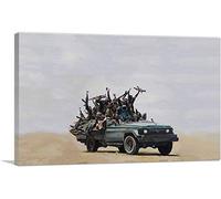 MJEDC Banksy Pictures Canvas Cookie Monster with Rebel Militia Graffiti Street Art Canvas Picture Ready on Stretcher Frame Art Prints Living Room Wall Decoration XXL (60 x 100 cm (23.6 x 39.4 inches))